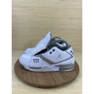 Jordan Flight 23 White Metallic Silver Leather Athletic Shoes Womens 8.5 (7y)